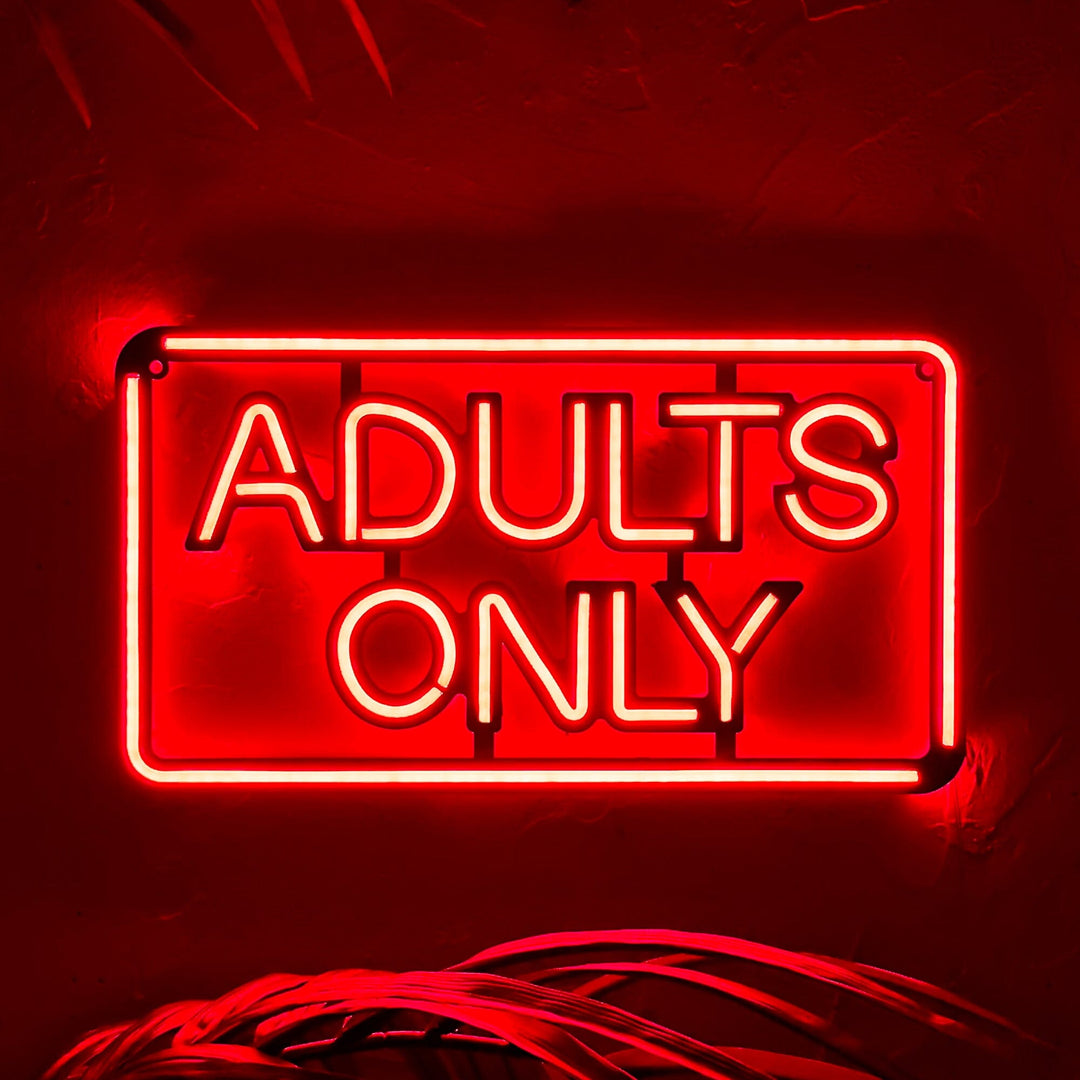 Adults Only - Neon Wall Art, | Hoagard