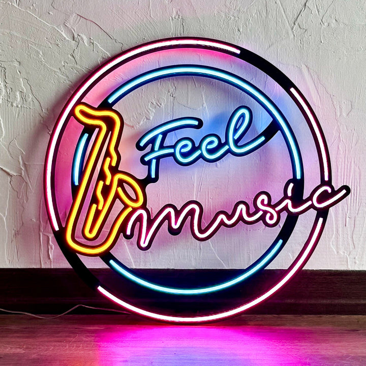 Feel Music - Neon Wall Art, | Hoagard.co