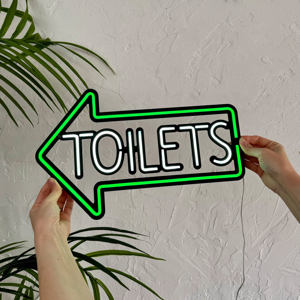 Toilets Sign - Neon Wall Art, | Hoagard.co
