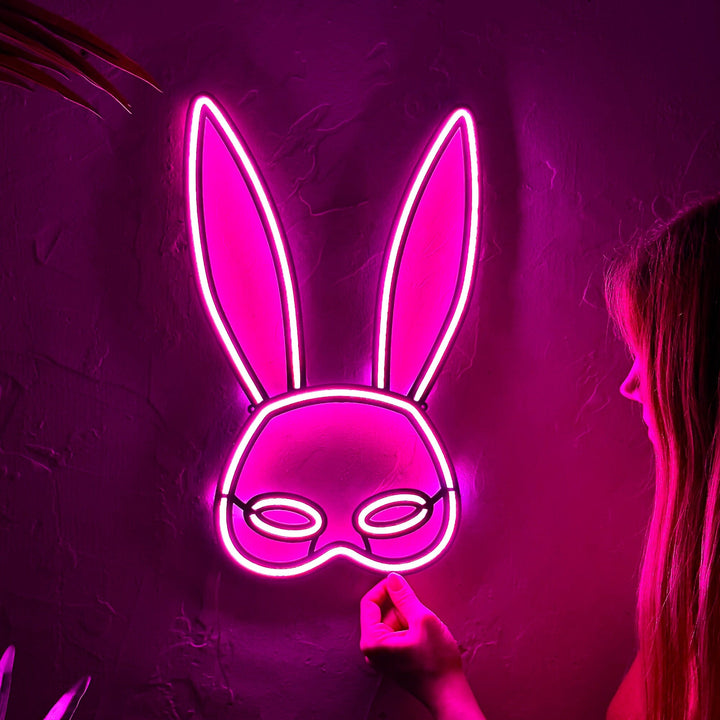 Rabbit Mask - Neon Wall Art, | Hoagard.co