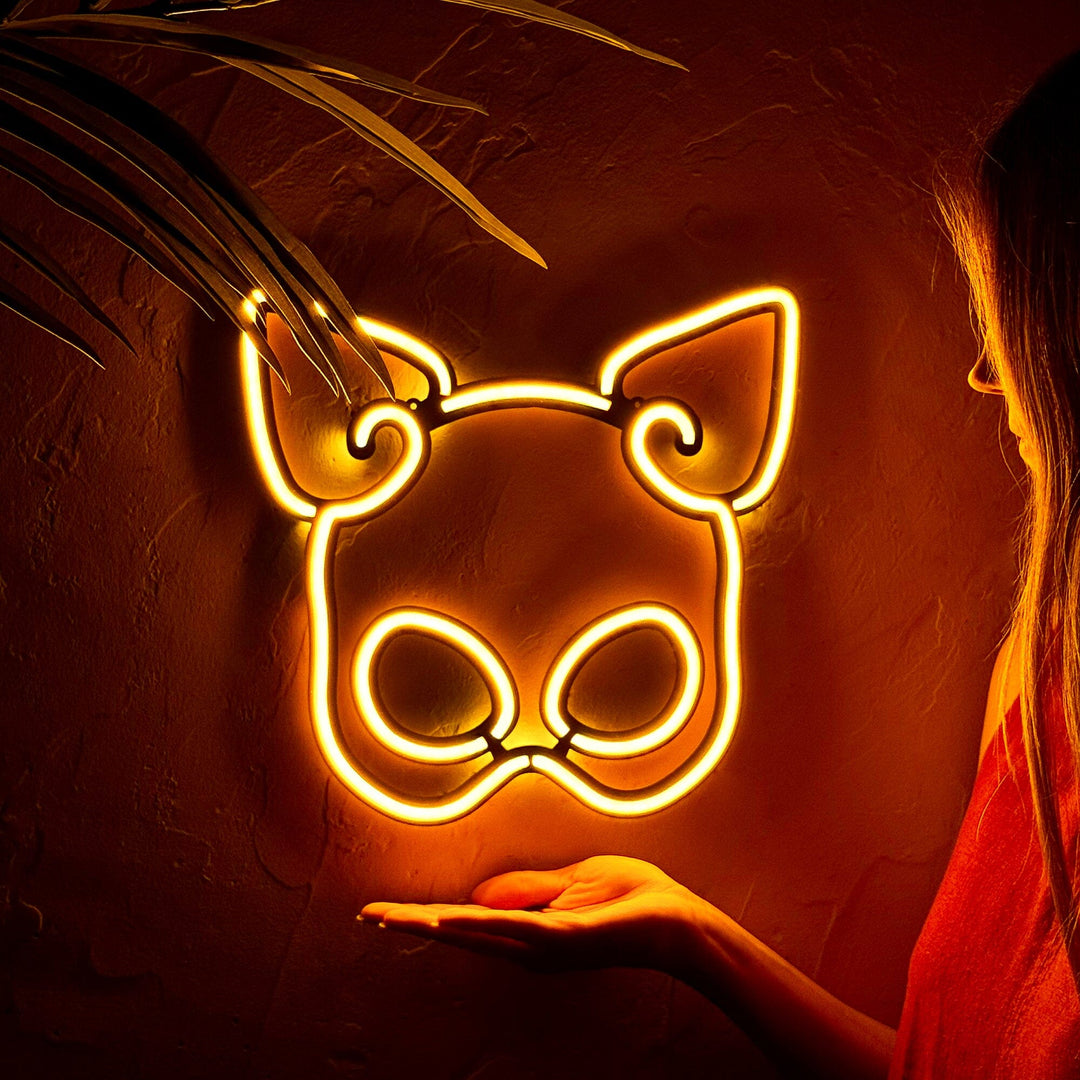 Cat Mask - Neon Wall Art, Without Remote Control | Hoagard.co