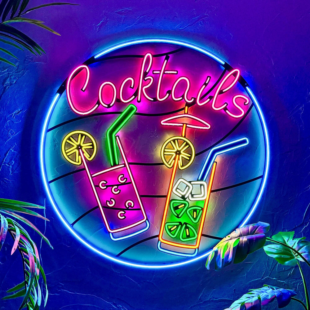 Cocktails - Neon Wall Art, | Hoagard.co