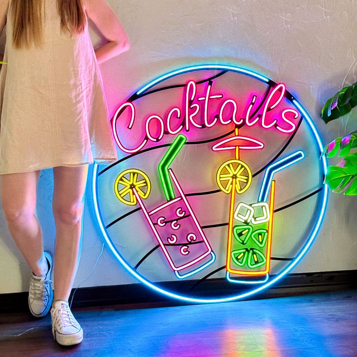 Cocktails - Neon Wall Art, | Hoagard.co