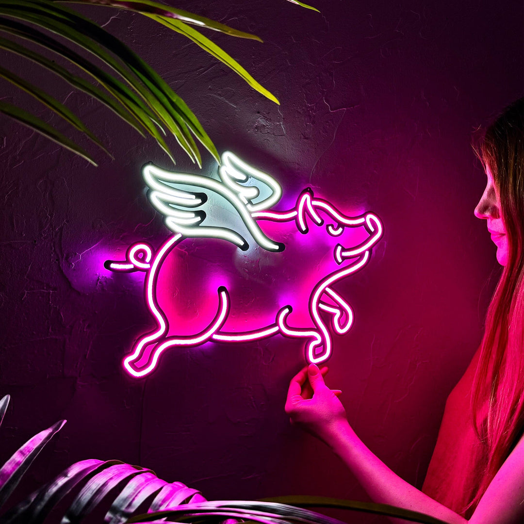 Piggy - Neon Wall Art, | Hoagard.co