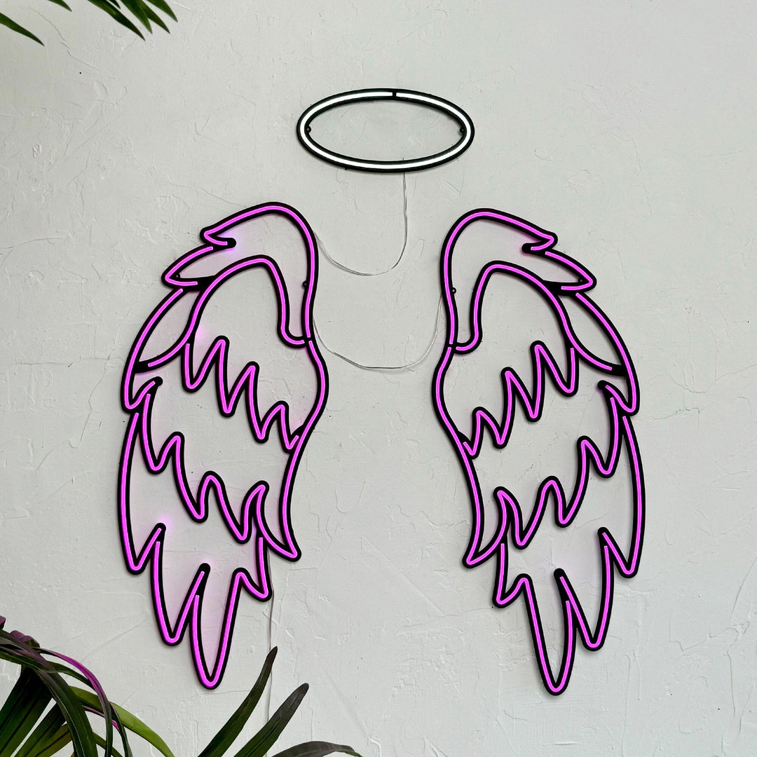 Neon Wings Angel - Neon Wall Art, | Hoagard.co