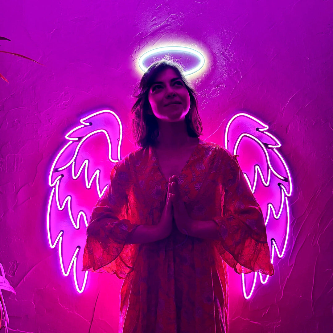 Neon Wings Angel - Neon Wall Art, | Hoagard.co