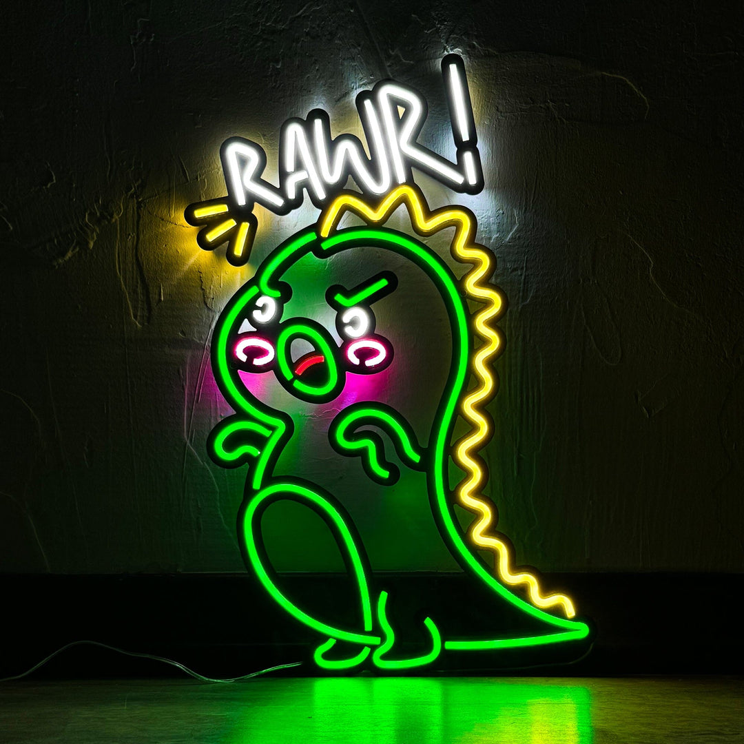Dino - Neon Wall Art, | Hoagard.co
