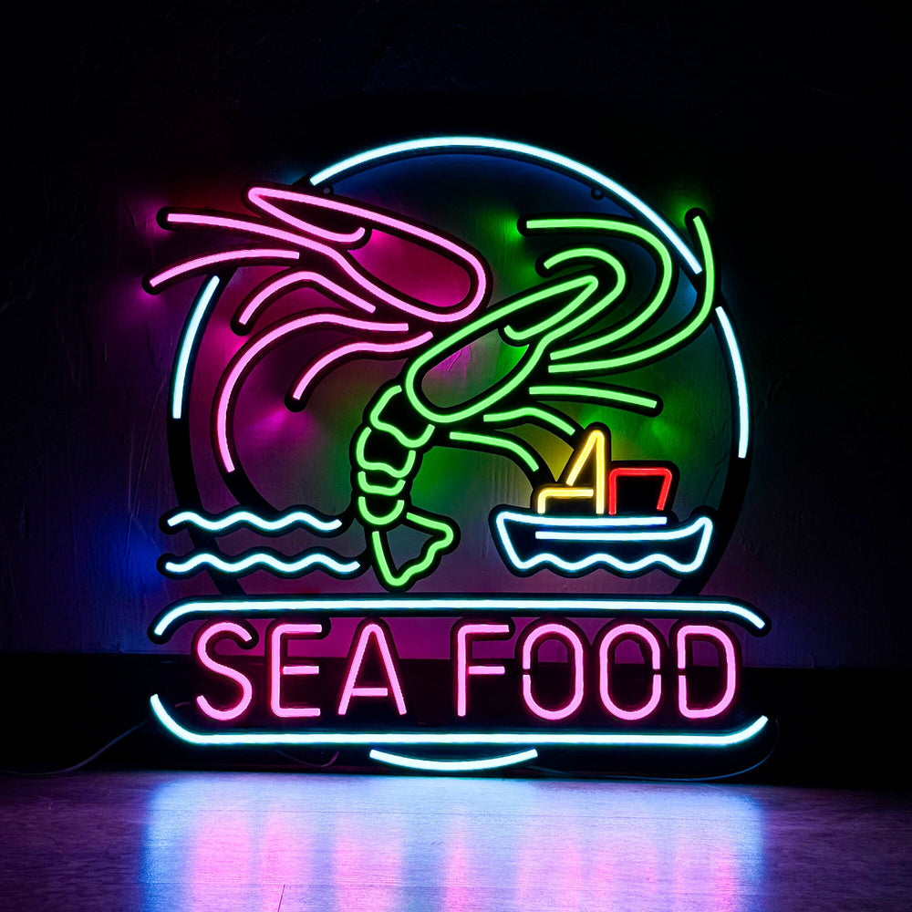 Sea Food - Neon Wall Art, Without Remote Control | Hoagard.co