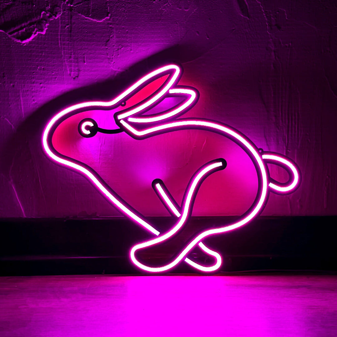 Rabbit 1 - Neon Wall Art, | Hoagard