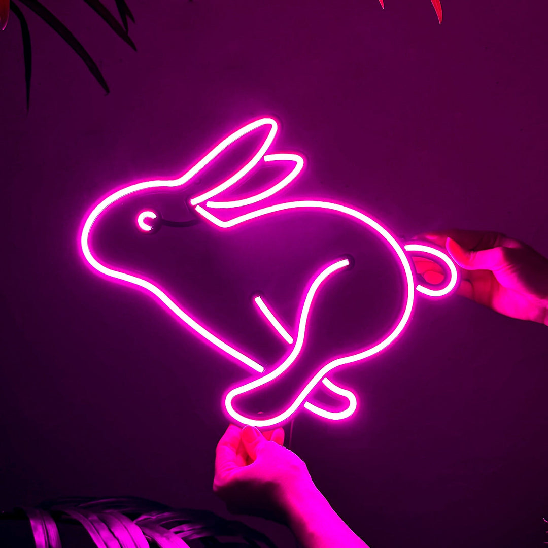 Rabbit 1 - Neon Wall Art, | Hoagard