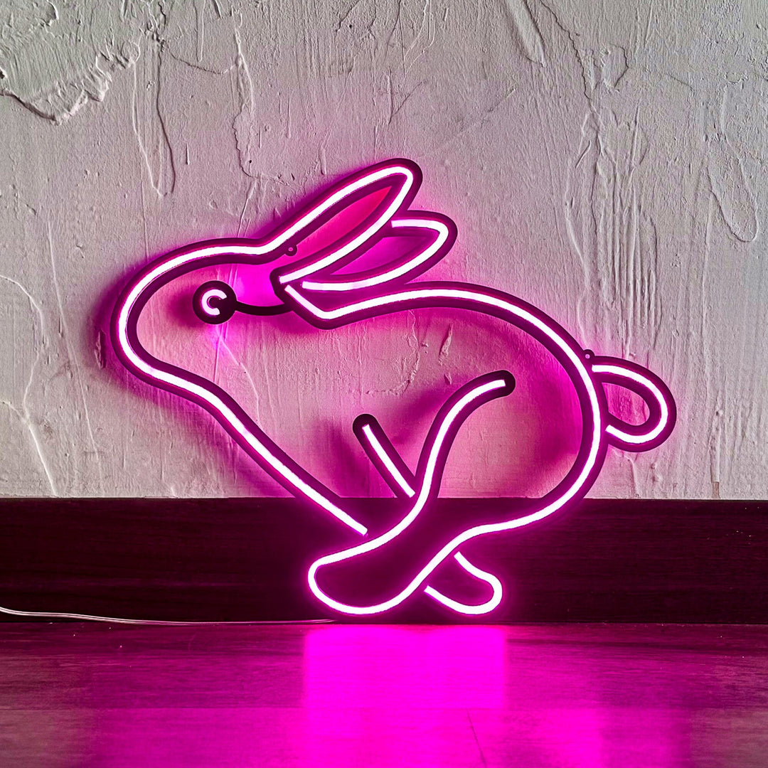 Rabbit 1 - Neon Wall Art, | Hoagard