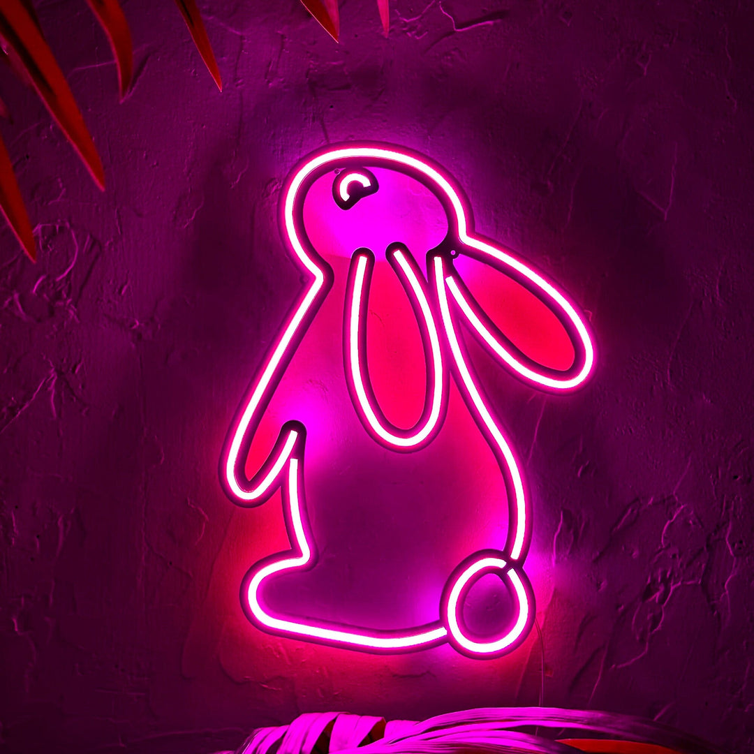 Rabbit 2 - Neon Wall Art, | Hoagard