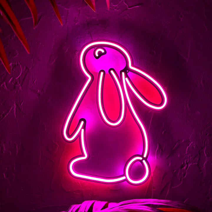 Rabbit 2 - Neon Wall Art, | Hoagard