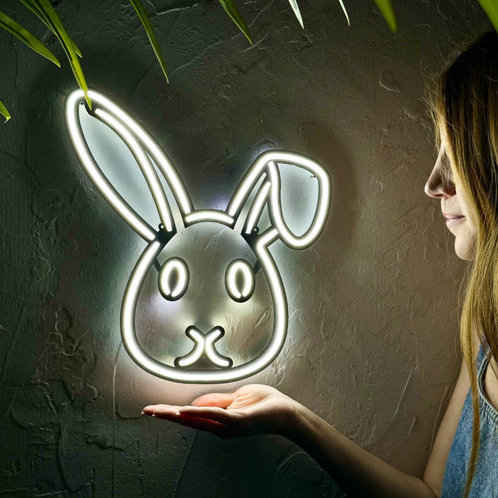 Rabbit 3 - Neon Wall Art, | Hoagard