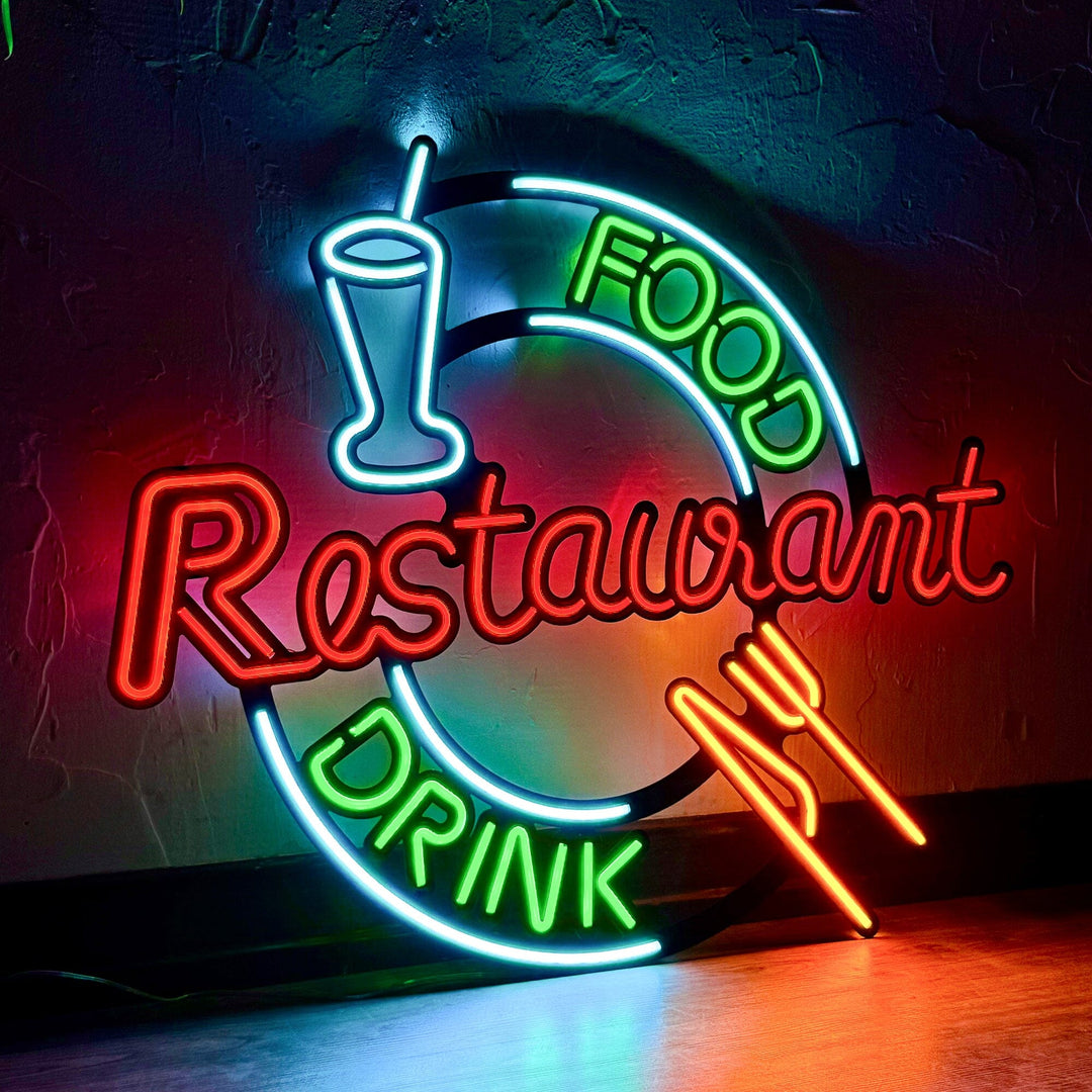 Restaurant - Neon Wall Art, | Hoagard.co
